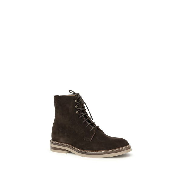 Braune Kalbshaut Bos Taurus Schnürstiefel