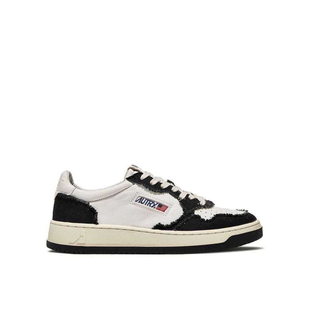 Weiße Leder-Sneakers mit niedrigem Schaft