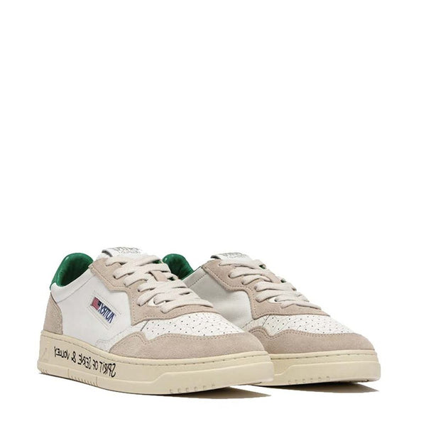 Weiße Leder-Sneakers mit niedrigem Schaft