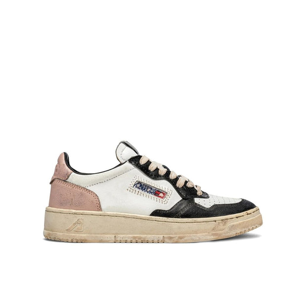 Weiße Leder-Sneaker mit niedrigem Schaft