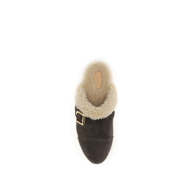 Braune Fell-Clogs