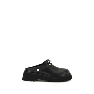 Schwarze Leder-Mules