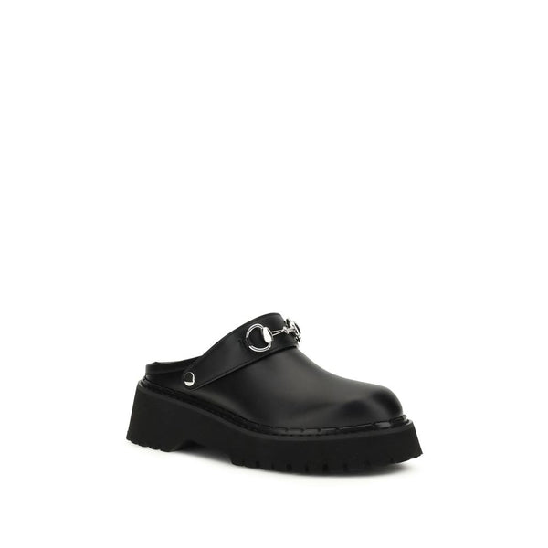 Schwarze Leder-Mules