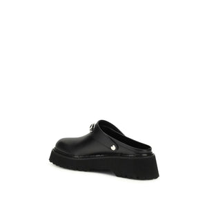 Schwarze Leder-Mules
