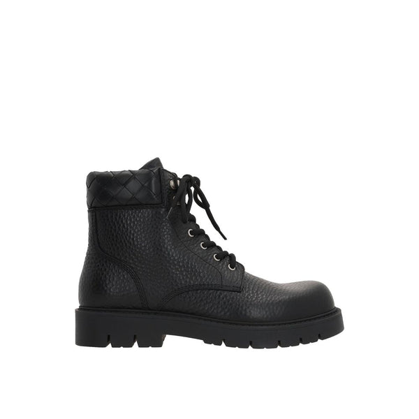 Schwarze Stiefeletten aus Kalbsleder mit Schnürung