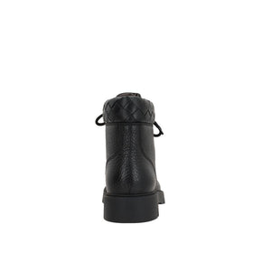 Schwarze Stiefeletten aus Kalbsleder mit Schnürung