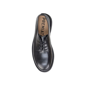 Schwarze Kalbsleder-Oxfords und -Derbies