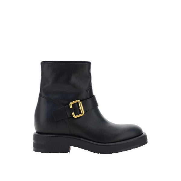 Schwarze Stiefeletten aus Kalbsleder
