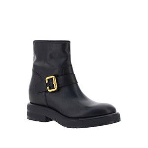 Schwarze Stiefeletten aus Kalbsleder