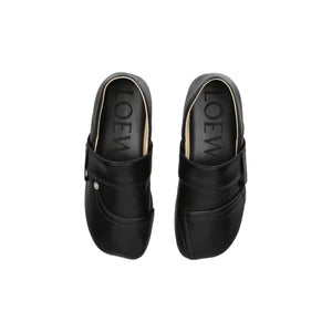 Schwarze Slipper aus Kalbsleder