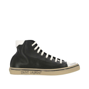 Schwarze High-Top-Sneaker aus Kalbsleder