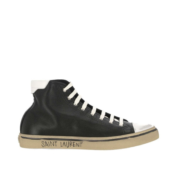 Schwarze High-Top-Sneaker aus Kalbsleder