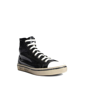 Schwarze High-Top-Sneaker aus Kalbsleder