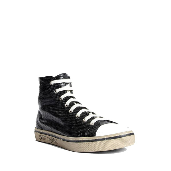 Schwarze High-Top-Sneaker aus Kalbsleder