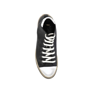 Schwarze High-Top-Sneaker aus Kalbsleder