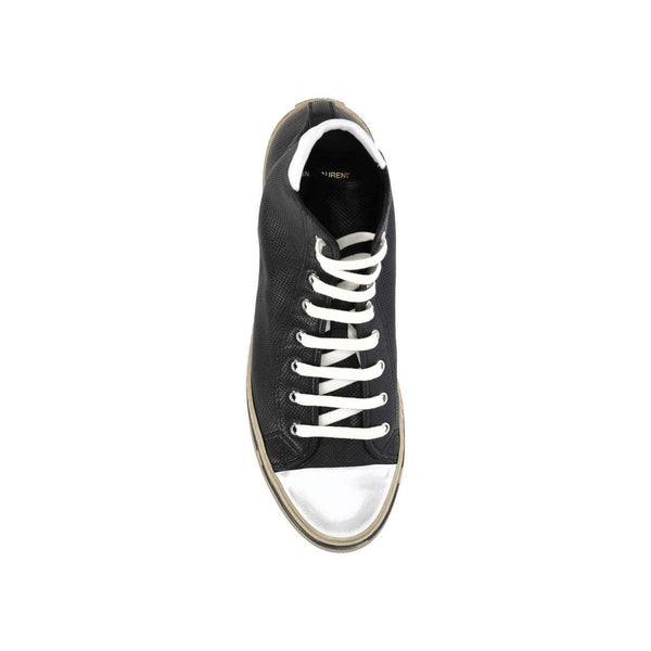 Schwarze High-Top-Sneaker aus Kalbsleder