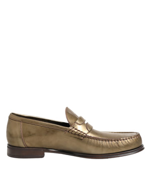 Goldene Leder-Loafer für Herren