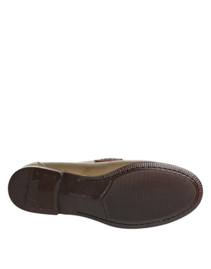 Goldene Leder-Loafer für Herren