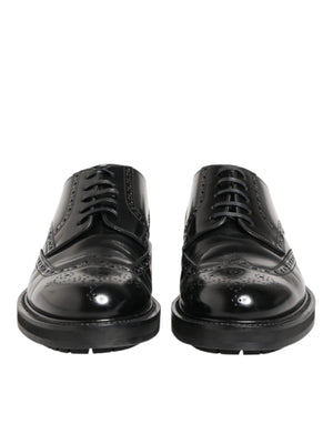 Schwarze Derby-Schuhe aus Kalbsleder für Herren