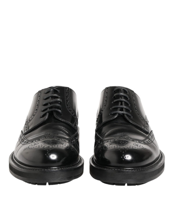 Schwarze Derby-Schuhe aus Kalbsleder für Herren