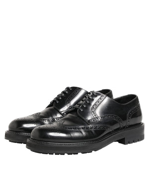 Schwarze Derby-Schuhe aus Kalbsleder für Herren