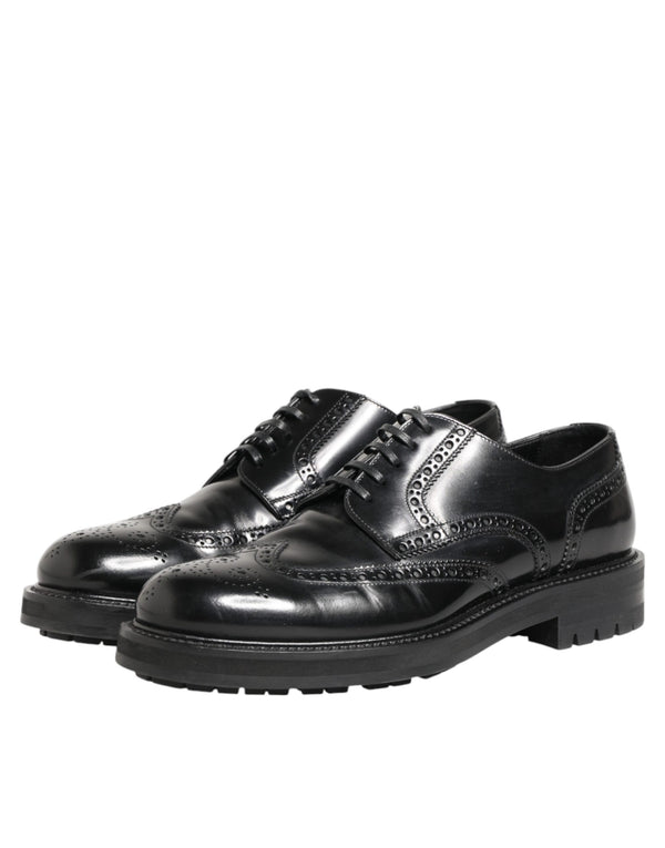 Schwarze Derby-Schuhe aus Kalbsleder für Herren