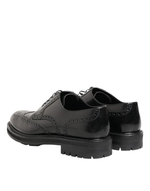 Schwarze Derby-Schuhe aus Kalbsleder für Herren