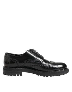 Schwarze Derby-Schuhe aus Kalbsleder für Herren