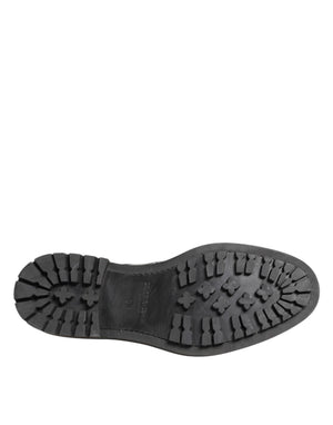 Schwarze Derby-Schuhe aus Kalbsleder für Herren