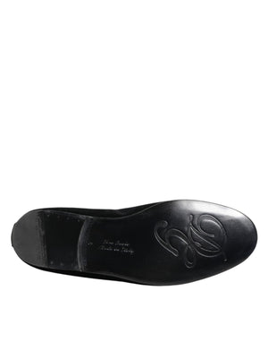 Schwarze Samt-Goldkrone Herren-Loafer