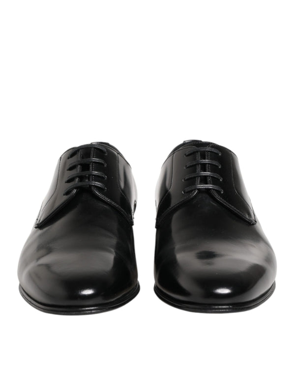 Schwarze Derby-Schuhe aus Kalbsleder für Herren
