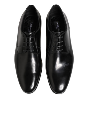 Schwarze Derby-Schuhe aus Kalbsleder für Herren