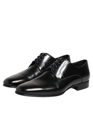 Schwarze Derby-Schuhe aus Kalbsleder für Herren