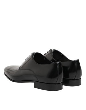 Schwarze Derby-Schuhe aus Kalbsleder für Herren