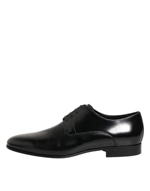 Schwarze Derby-Schuhe aus Kalbsleder für Herren