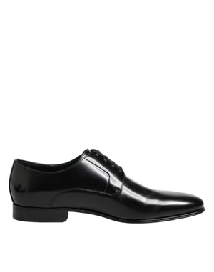 Schwarze Derby-Schuhe aus Kalbsleder für Herren