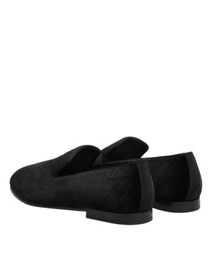 Schwarze Wildleder-Loafer zum Hineinschlüpfen