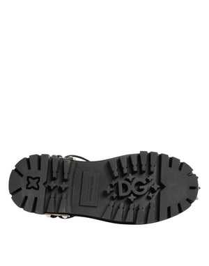 Schwarze-Weiße Herren-Derby-Schuhe mit Nieten
