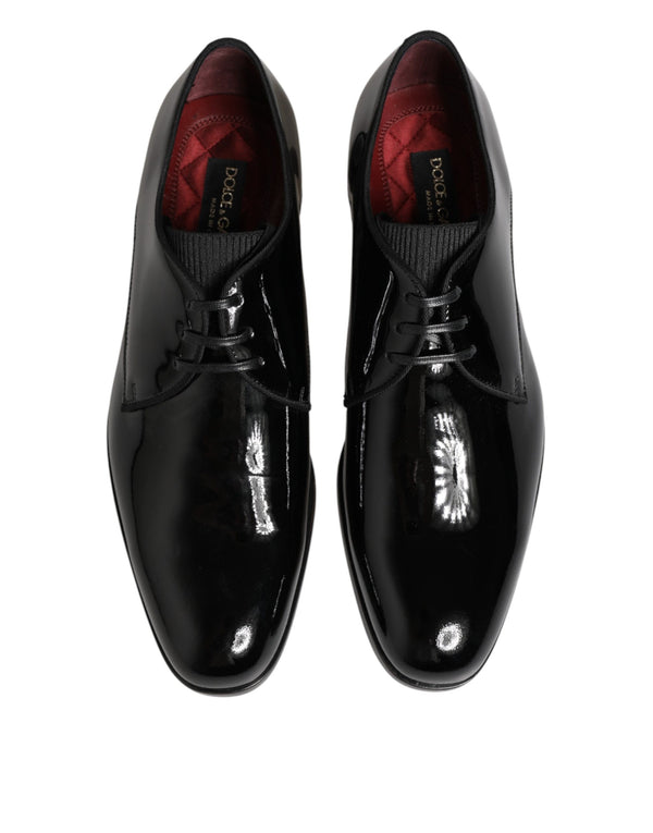 Schwarze Derby-Schnürschuhe aus Kalbsleder