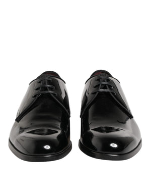 Schwarze Derby-Schnürschuhe aus Kalbsleder