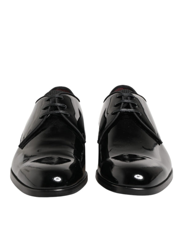 Schwarze Derby-Schnürschuhe aus Kalbsleder