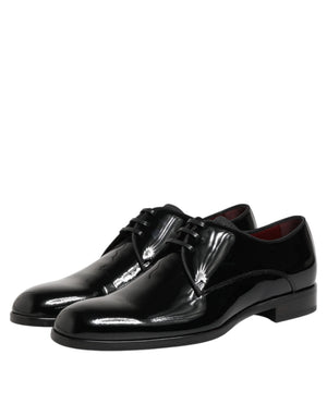 Schwarze Derby-Schnürschuhe aus Kalbsleder