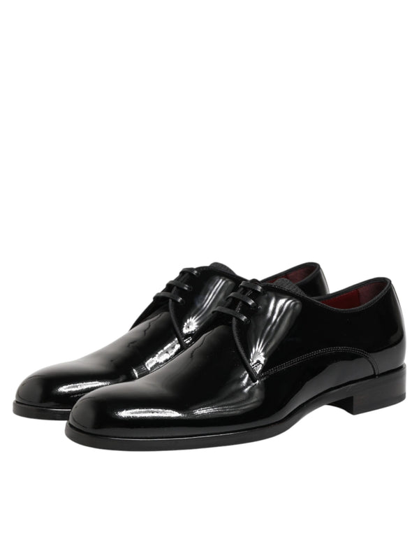 Schwarze Derby-Schnürschuhe aus Kalbsleder