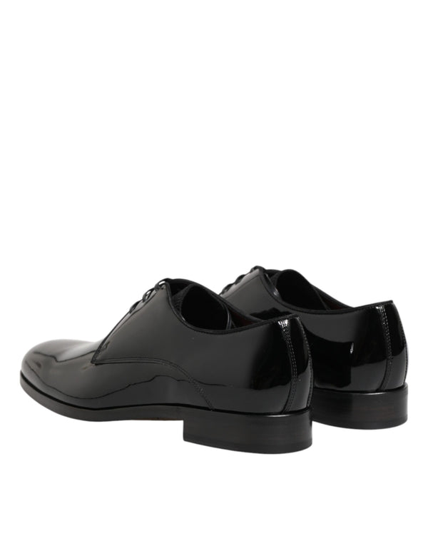 Schwarze Derby-Schnürschuhe aus Kalbsleder