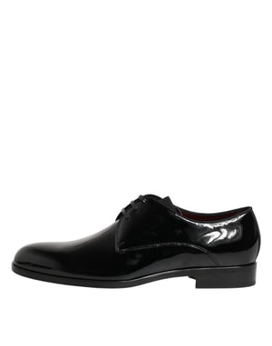 Schwarze Derby-Schnürschuhe aus Kalbsleder