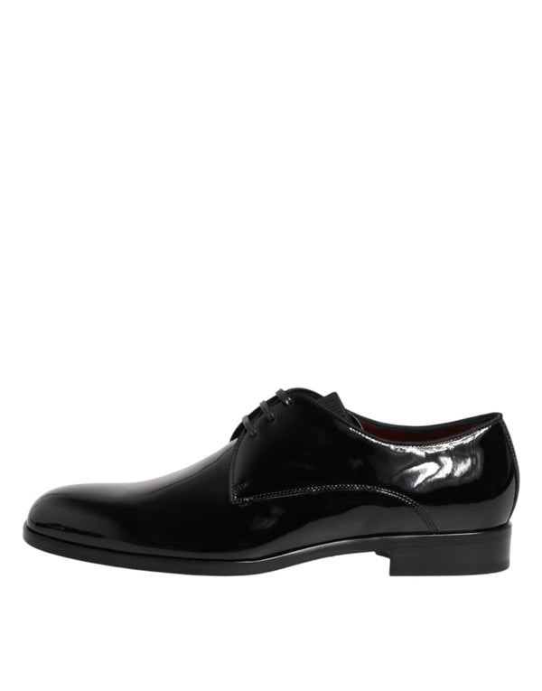 Schwarze Derby-Schnürschuhe aus Kalbsleder