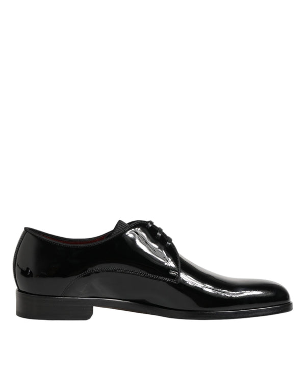 Schwarze Derby-Schnürschuhe aus Kalbsleder