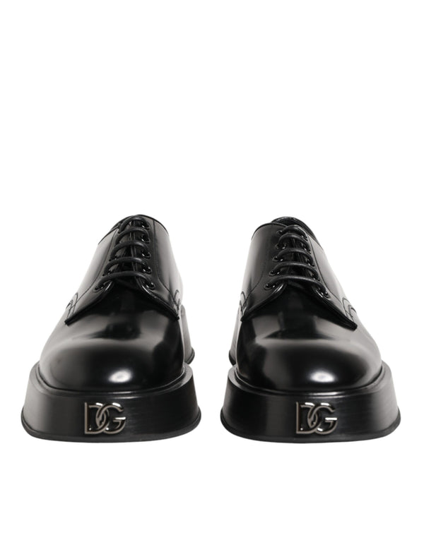 Schwarze Derby-Schuhe aus Kalbsleder für Herren