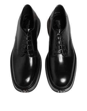 Schwarze Derby-Schuhe aus Kalbsleder für Herren