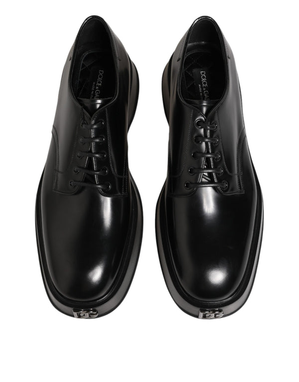 Schwarze Derby-Schuhe aus Kalbsleder für Herren
